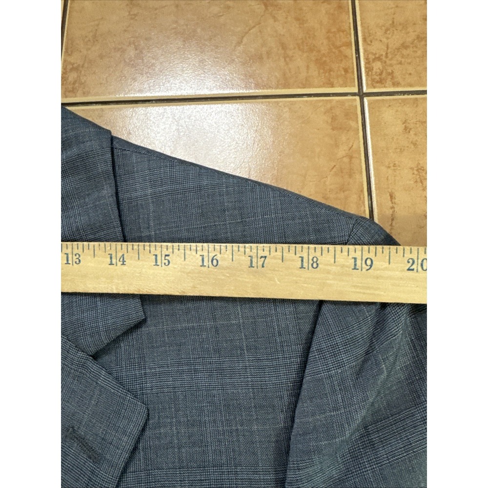 Jack Victor Suit Gray Plaid 44L Pants 38 x 32 Super 110s Wool Pinstripe 2 Piece - Picture 7 of 16